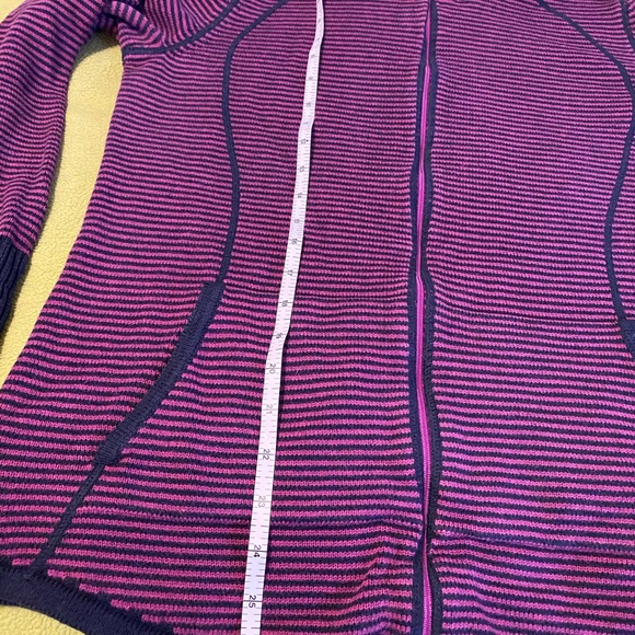 Eddie Bauer Purple Stripe Jacket Sweater Zip Up - Picture 5 of 6